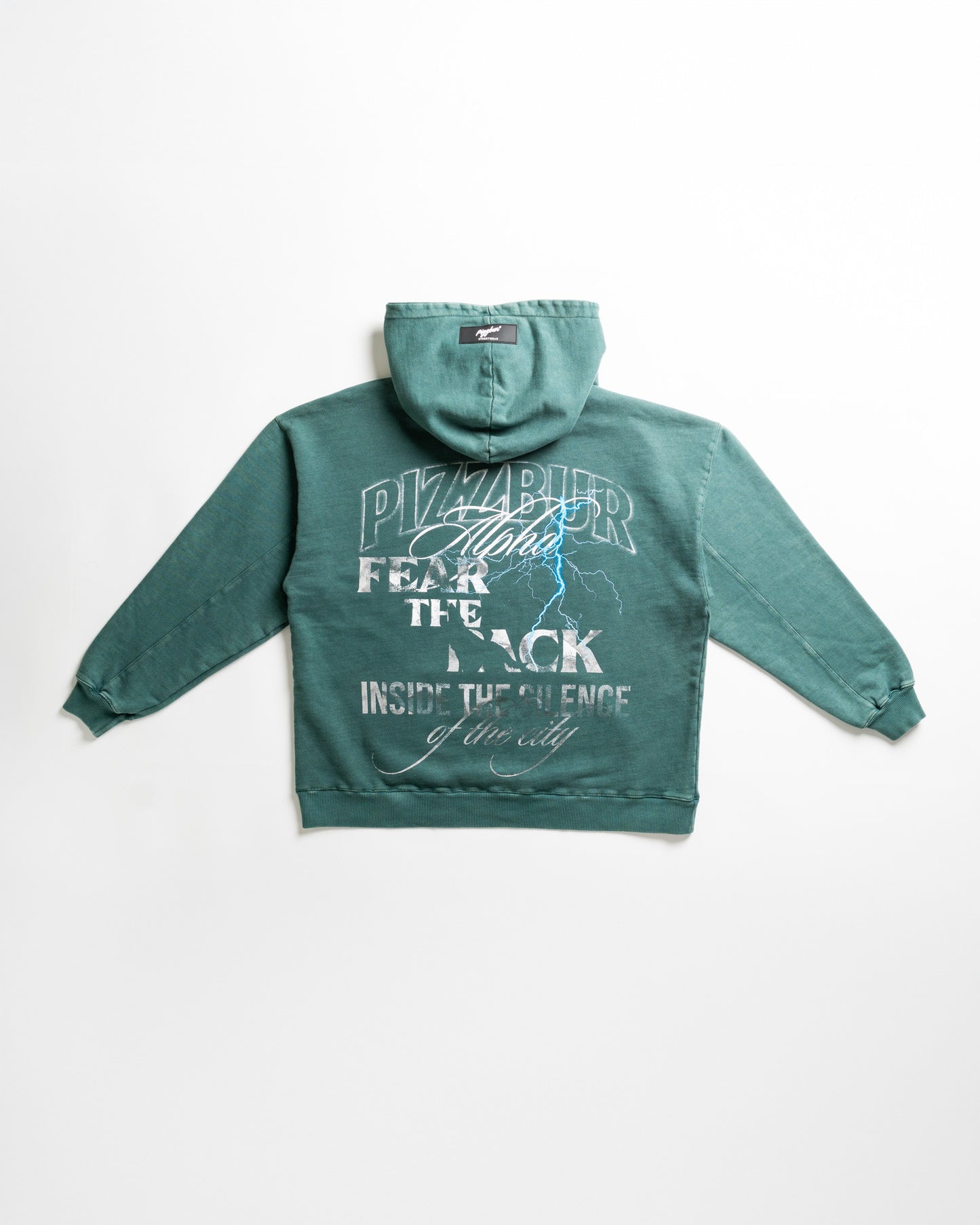 Hoodie Fear - Pine green acid wash