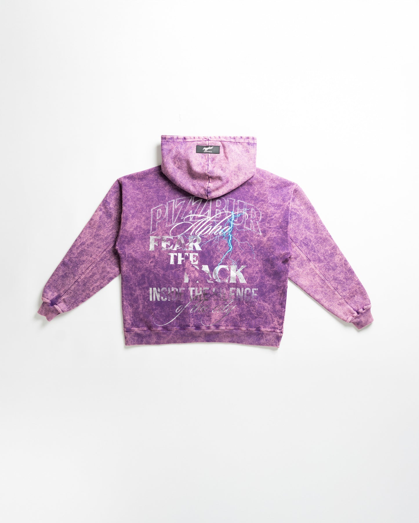Hoodie Fear - Morado acid wash