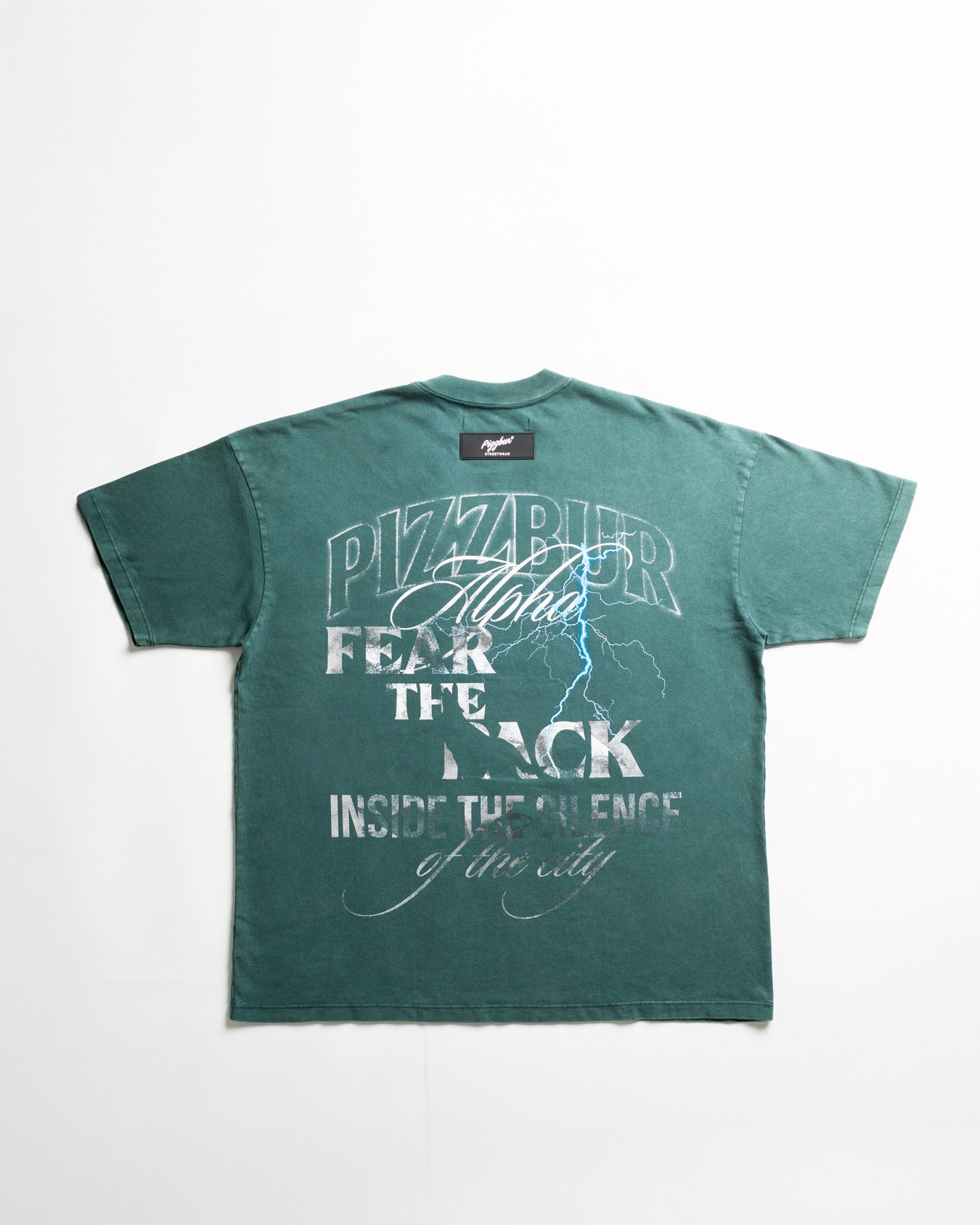 Camiseta Fear - Pine green acid wash
