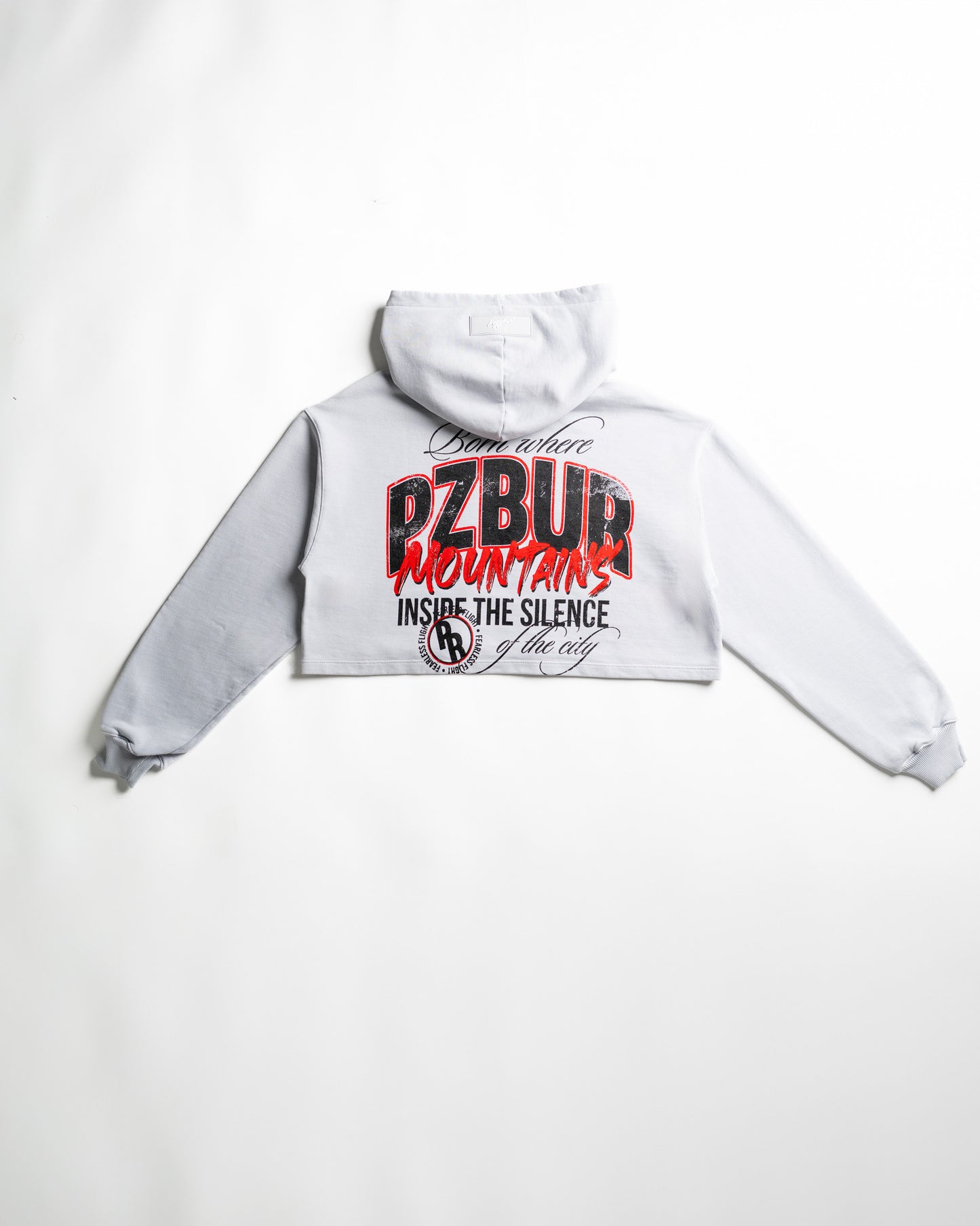 Cropped Hoodie Mountains - Gris azulado