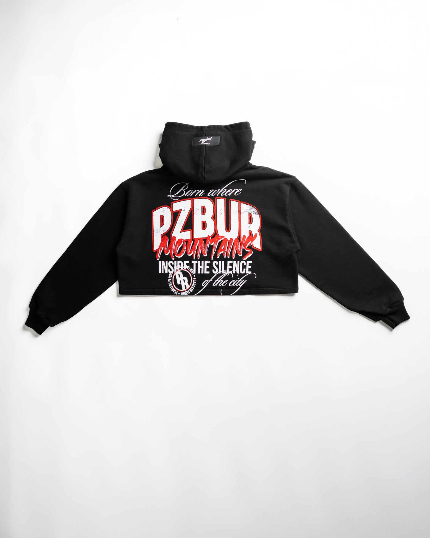 Cropped Hoodie Mountains - Negro
