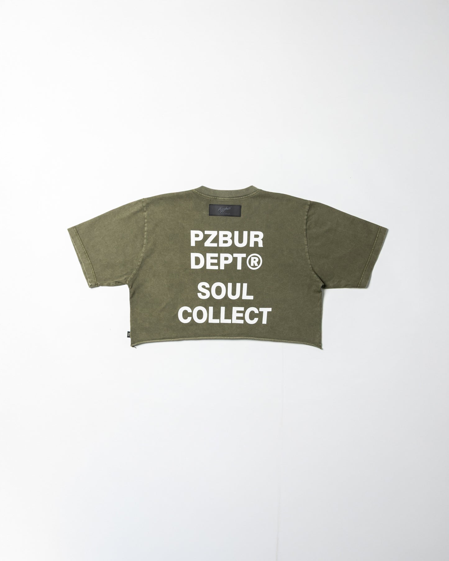 Camiseta Dept Corta Dama Alta - Verde Oliva Acid Wash