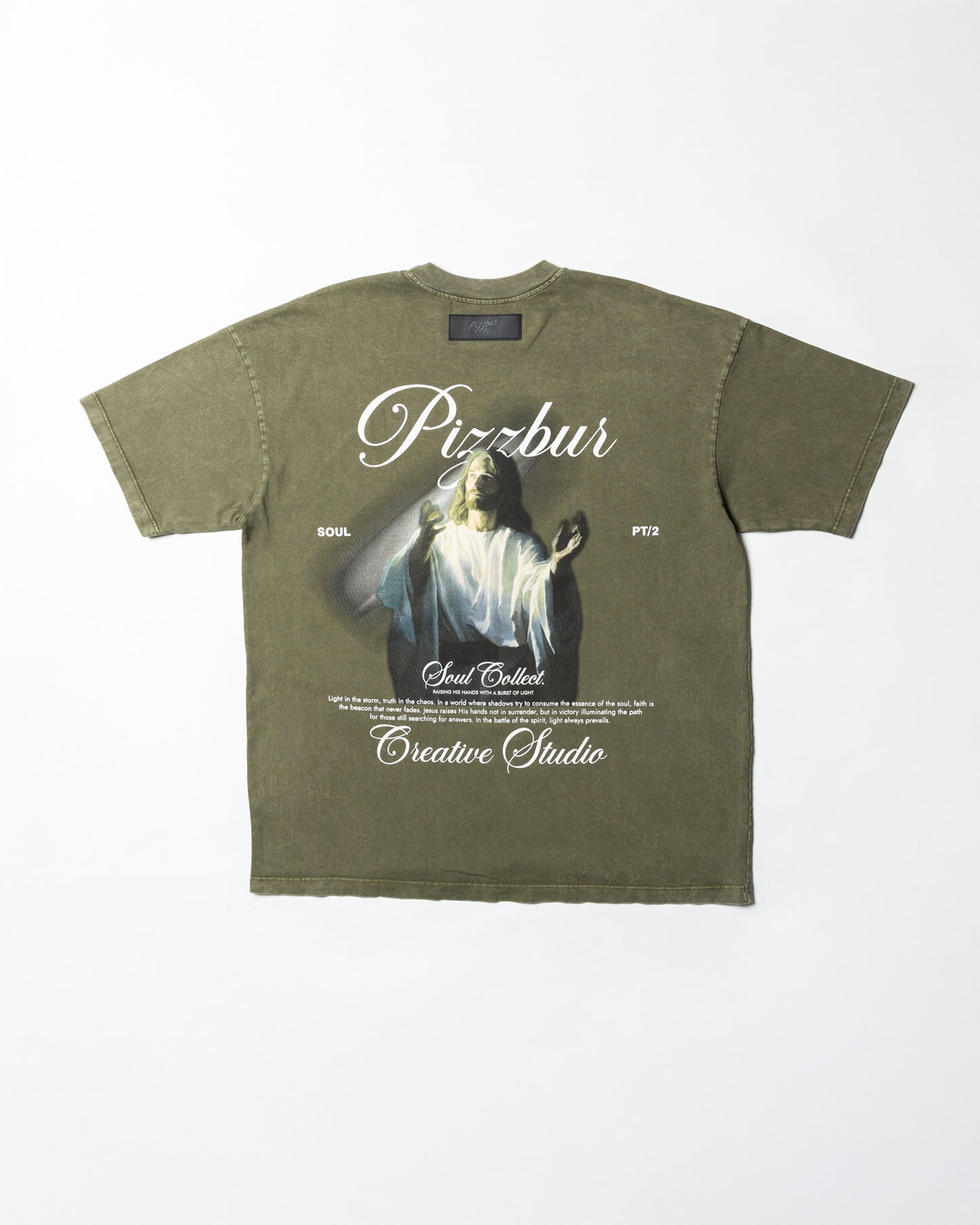 Camiseta Light - Verde Oliva Acid Wash