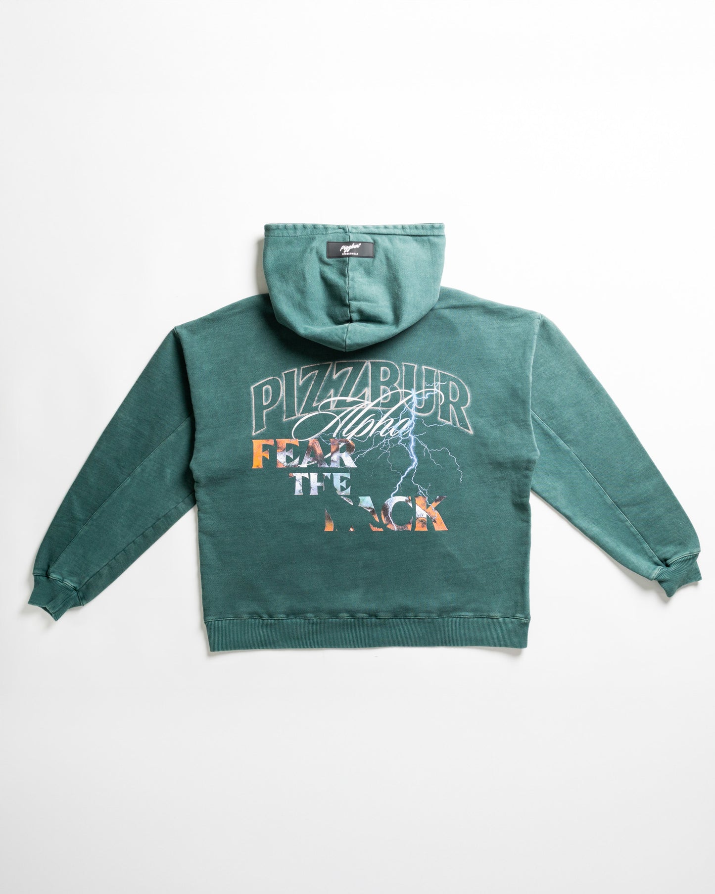 Hoodie Alpha - Pine green acid wash