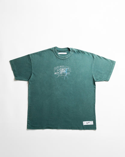 Camiseta Fear - Pine green acid wash