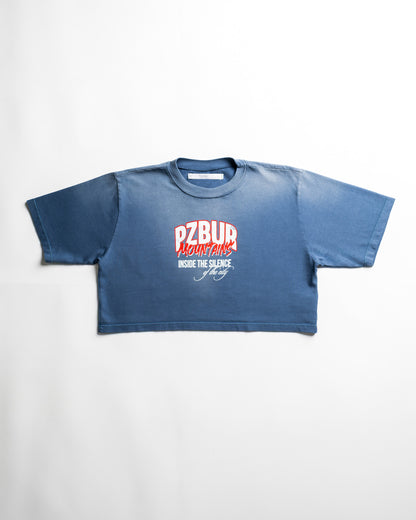Camiseta Corta Mountains - Vintage blue