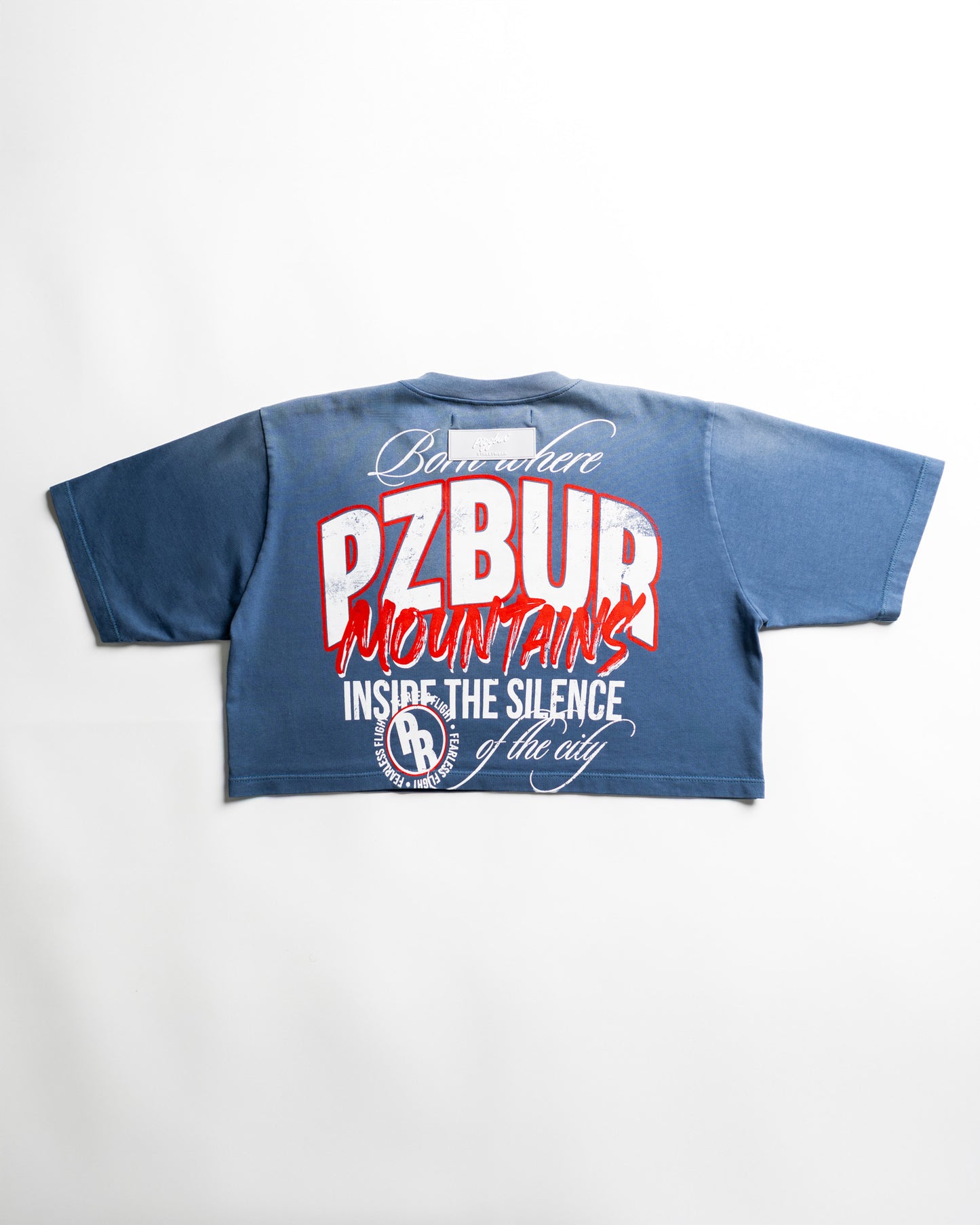 Camiseta Corta Mountains - Vintage blue