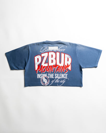 Camiseta Corta Mountains - Vintage blue