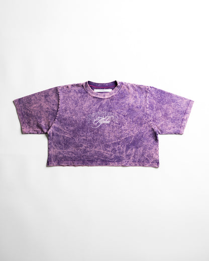 Camiseta Corta Fear - Morado acid wash