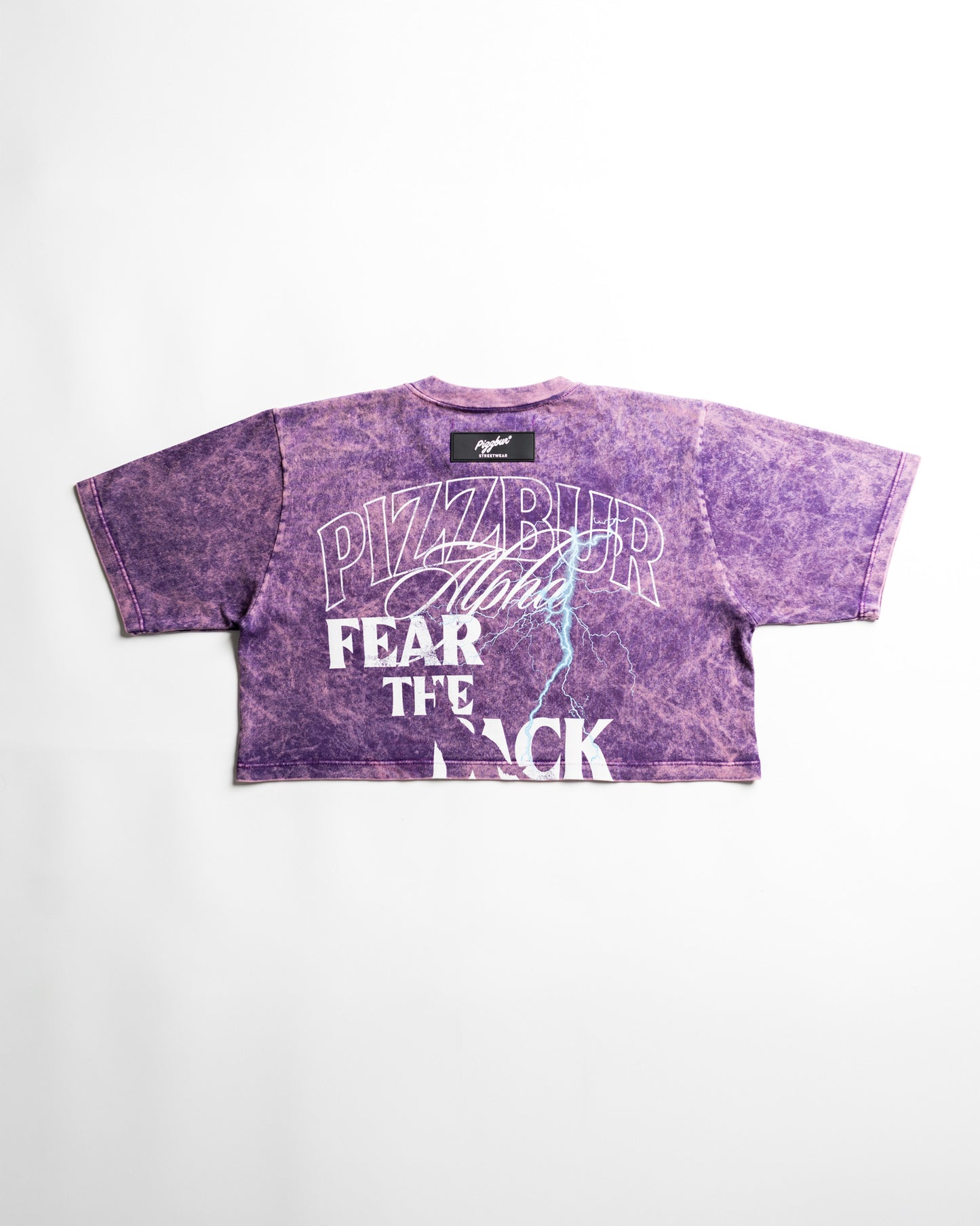 Camiseta Corta Fear - Morado acid wash