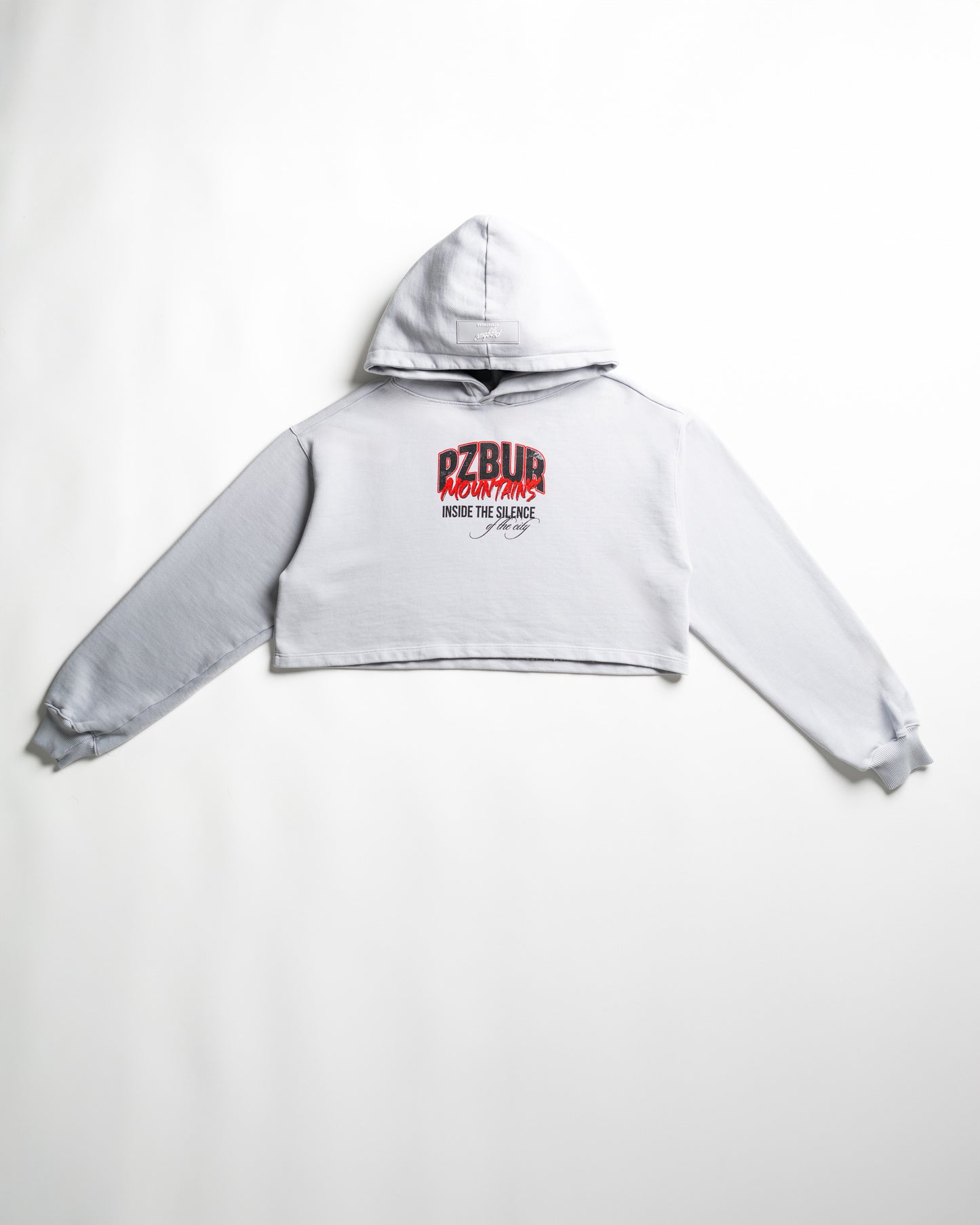 Cropped Hoodie Mountains - Gris azulado