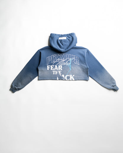 Cropped Hoodie Fear - Vintage blue