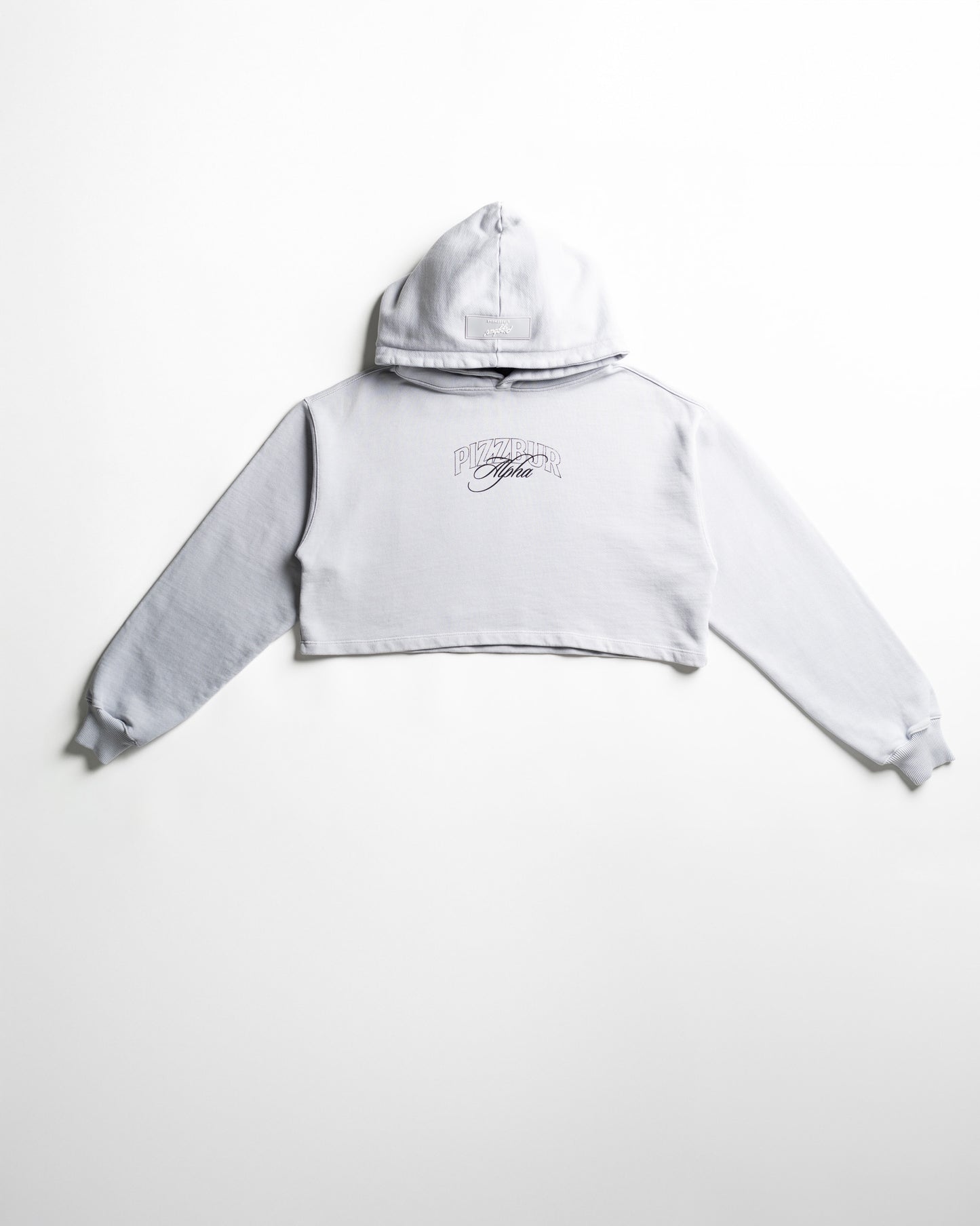 Cropped Hoodie Fear - Gris azulado