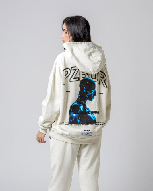 Hoodie Cyber - Blanco Hueso