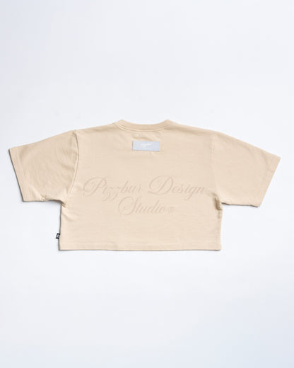 Cropped T-shirt - Beige