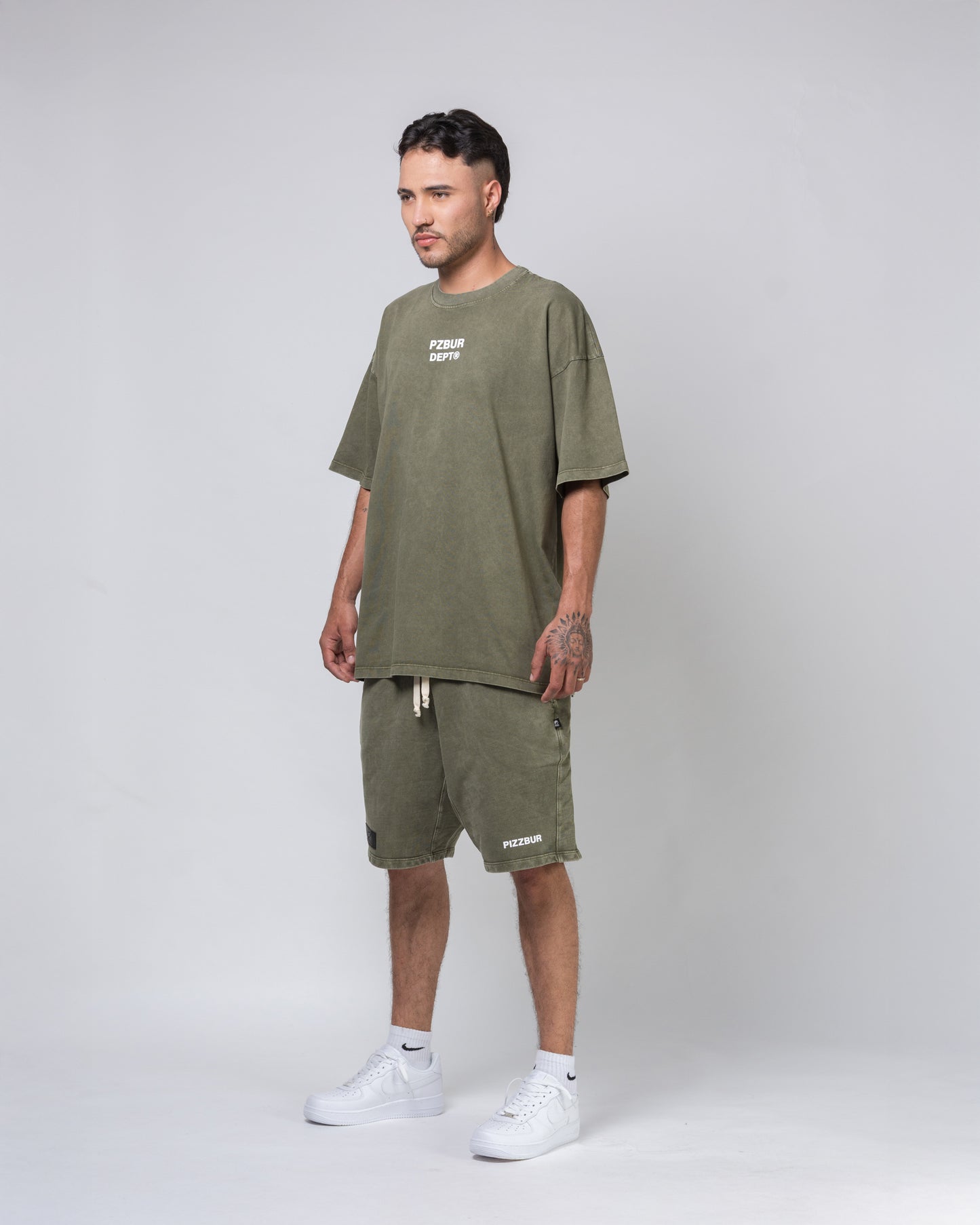 Camiseta Dept - Verde Oliva Acid Wash