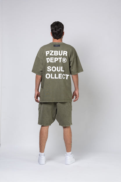 Camiseta Dept - Verde Oliva Acid Wash