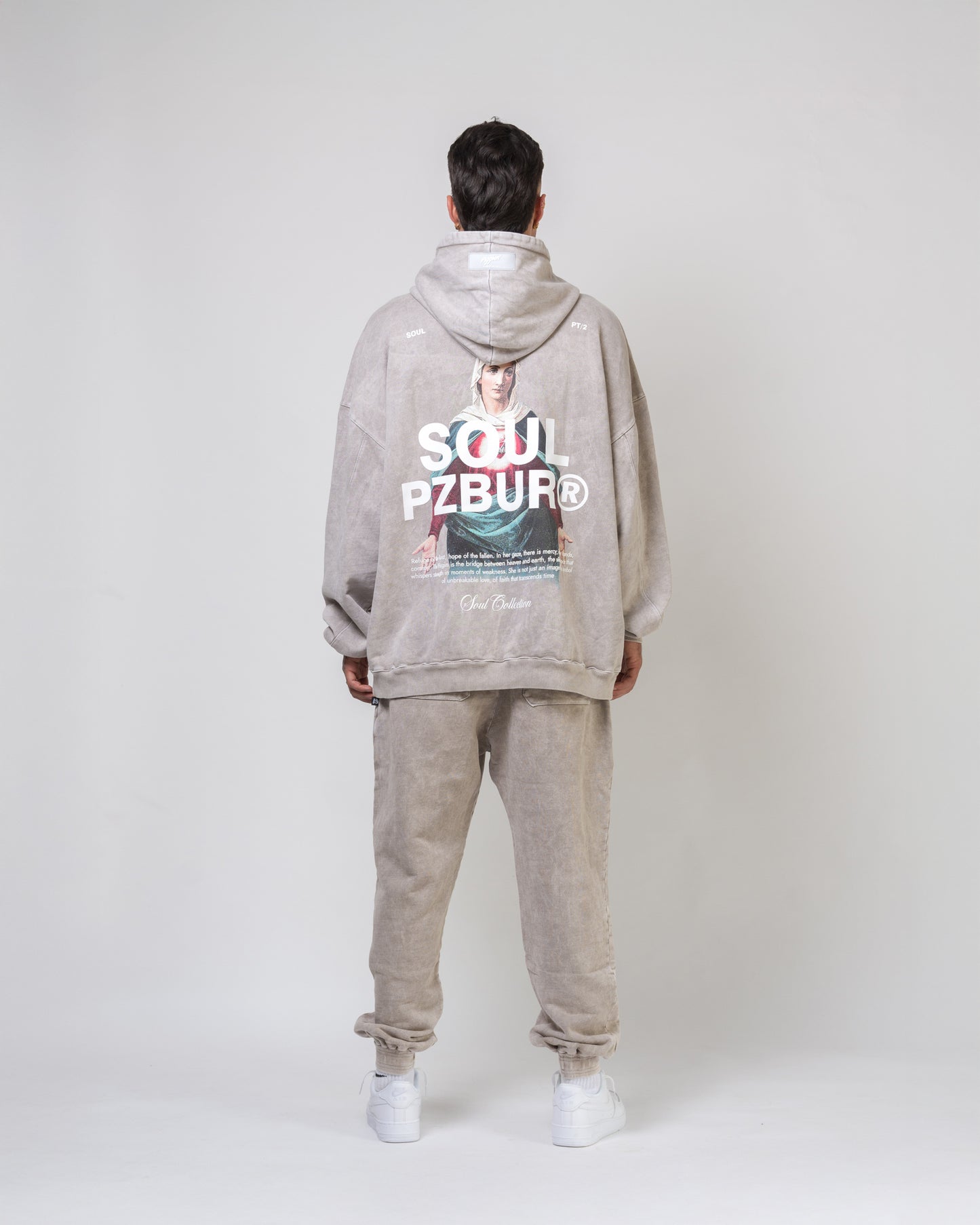 Hoodie Refuge - Gris Acid Wash