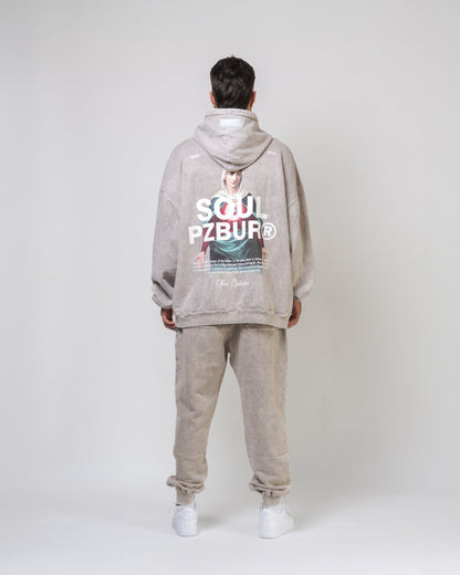Hoodie Refuge - Gris Acid Wash