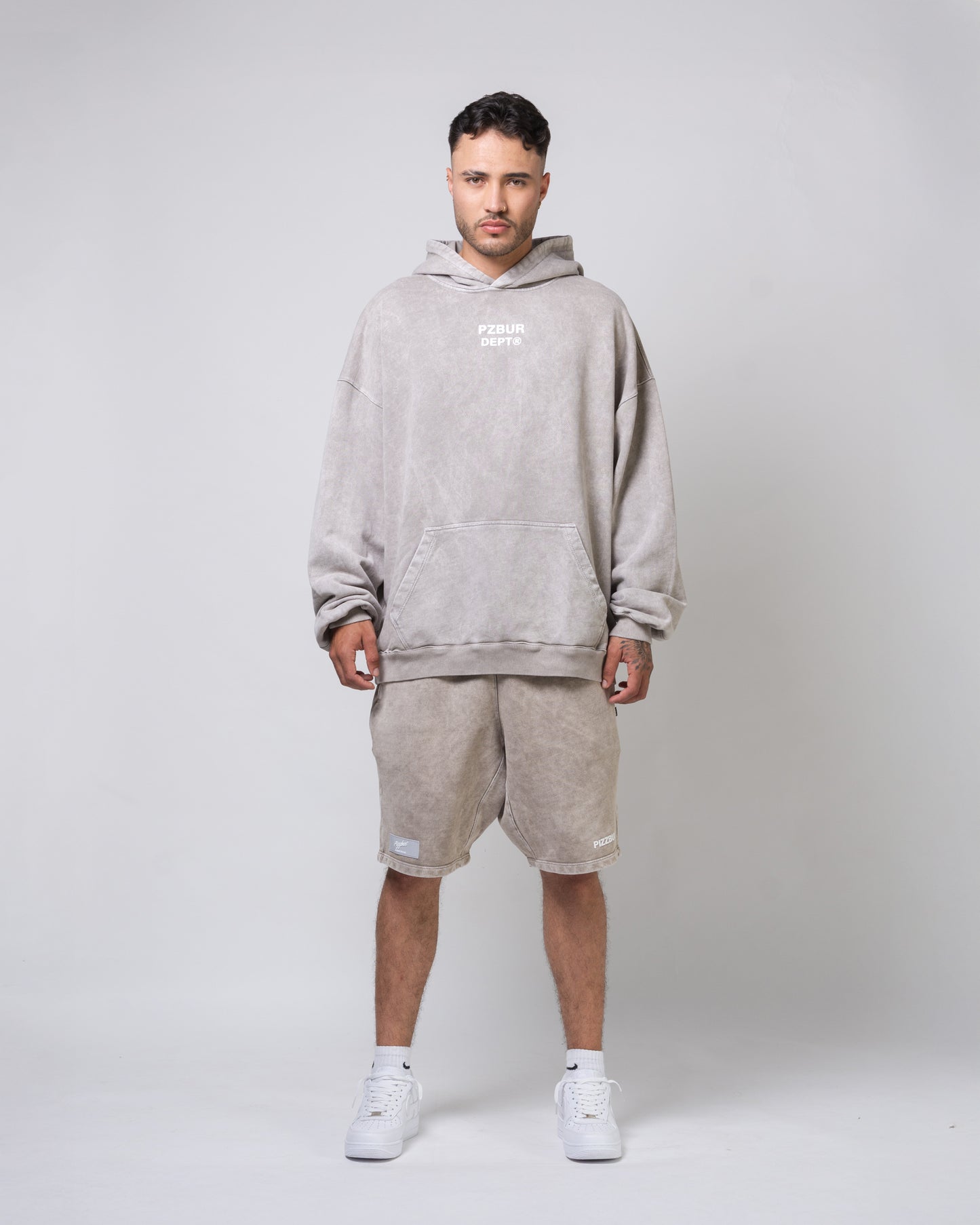 Hoodie Dept - Gris Acid Wash