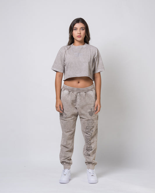 Camiseta Dept Corta Dama - Gris Acid Wash