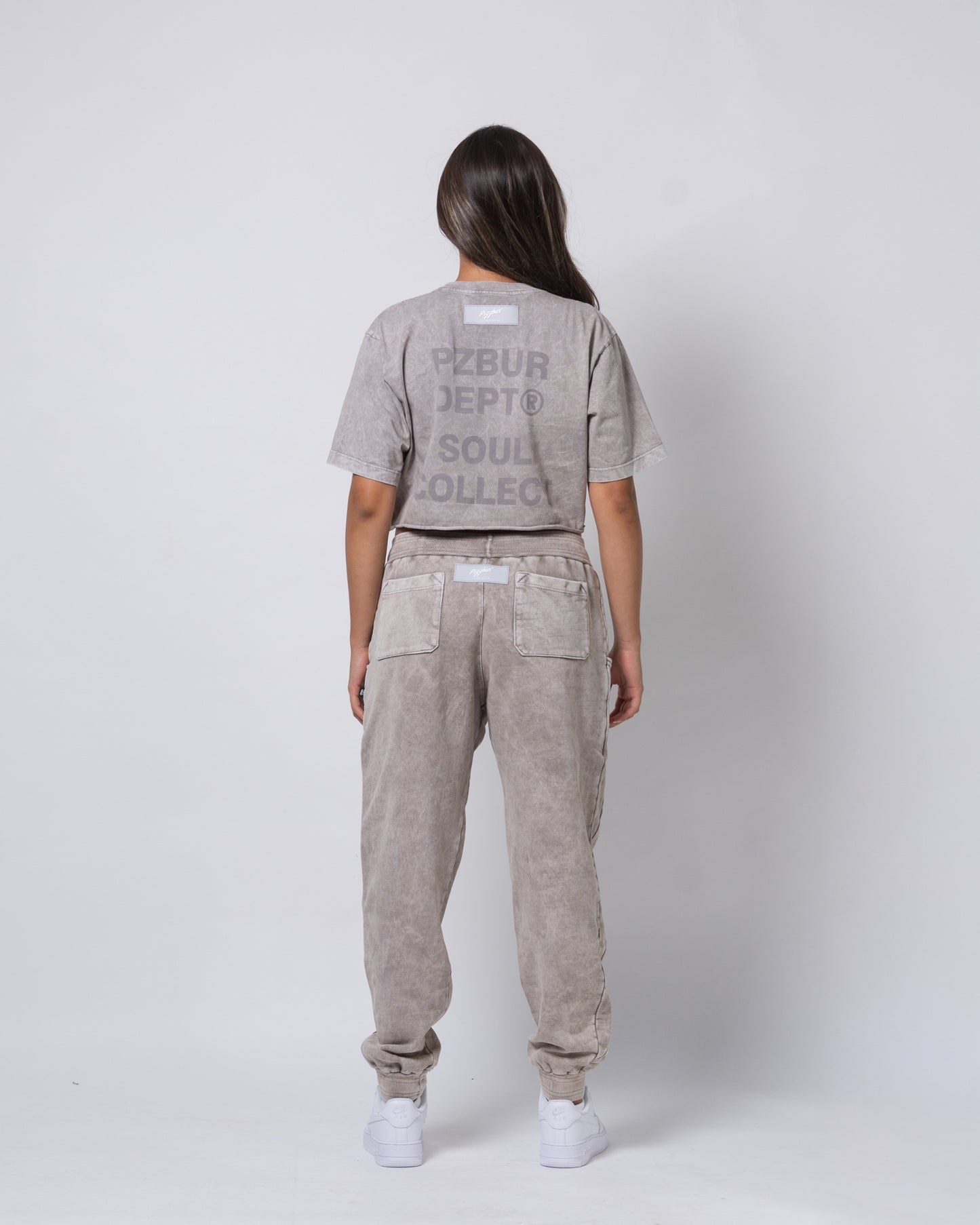 Camiseta Dept Corta Dama - Gris Acid Wash