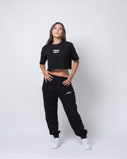 Camiseta Dept Corta Dama Alta - Negro