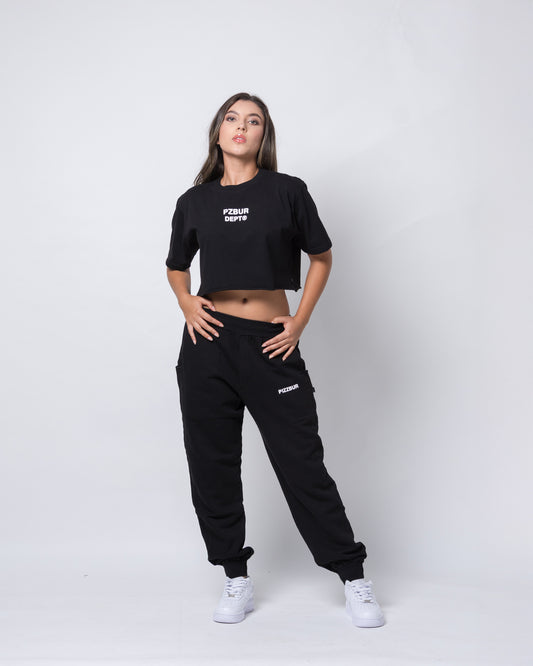 Camiseta Dept Corta Dama Alta - Negro