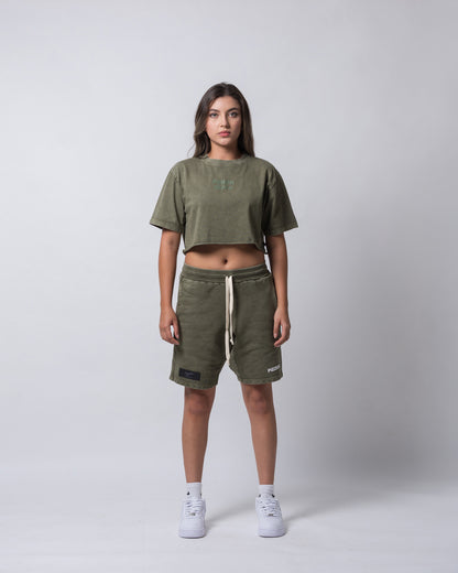 Bermuda Soul Basic - Verde Oliva Acid Wash