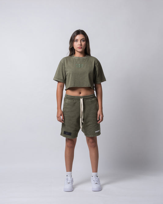 Bermuda Soul Basic - Verde Oliva Acid Wash
