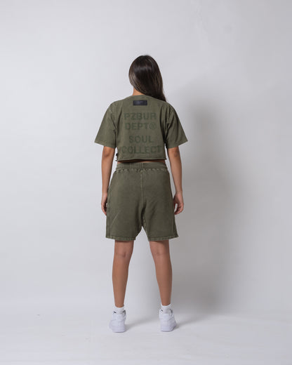 Bermuda Soul Basic - Verde Oliva Acid Wash