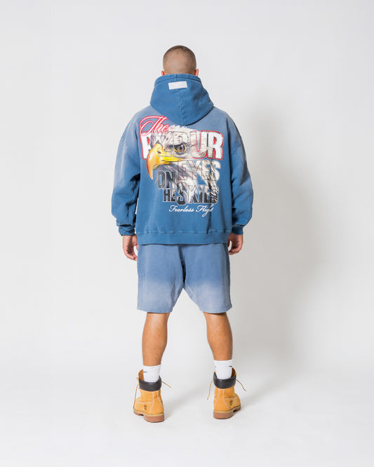 Hoodie Fearless - Vintage blue