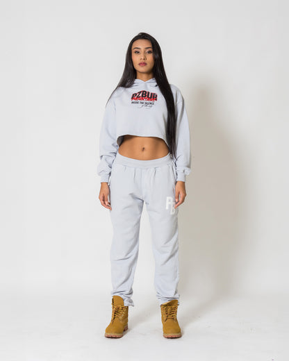 Cropped Hoodie Mountains - Gris azulado