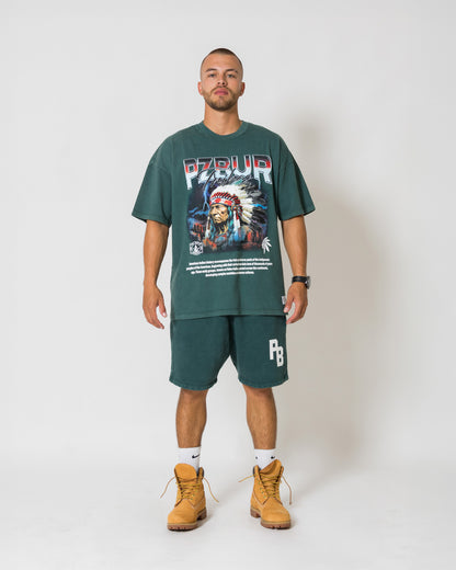 Camiseta Tribes - Pine green acid wash