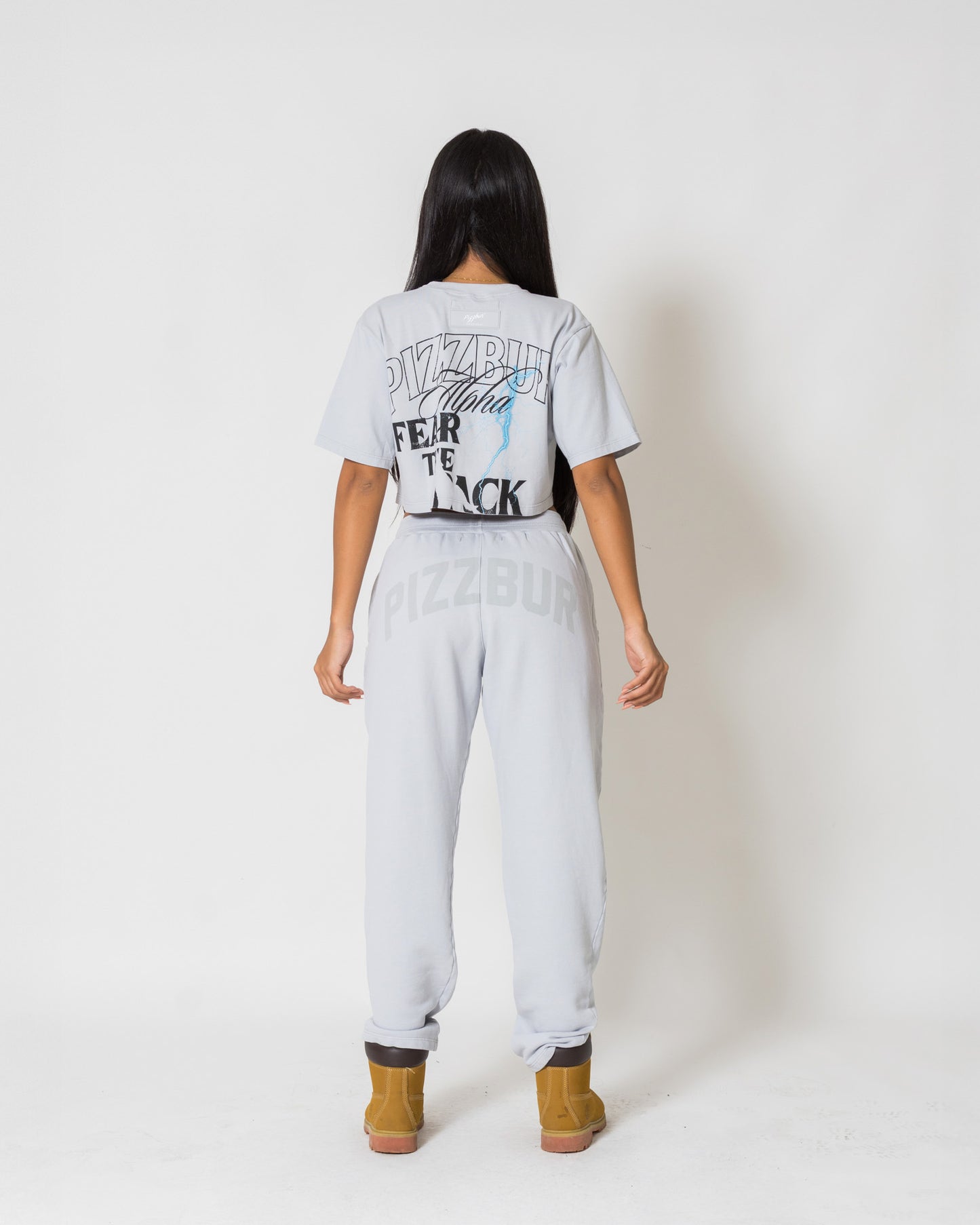 Camiseta Corta Fear - Gris azulado