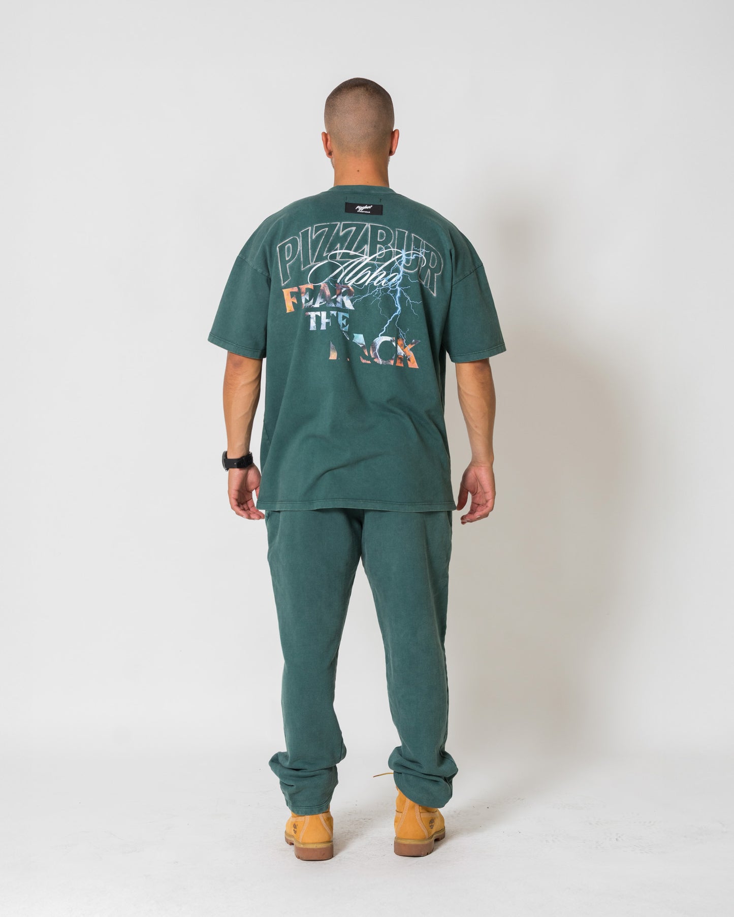 Camiseta Alpha - Pine green acid wash