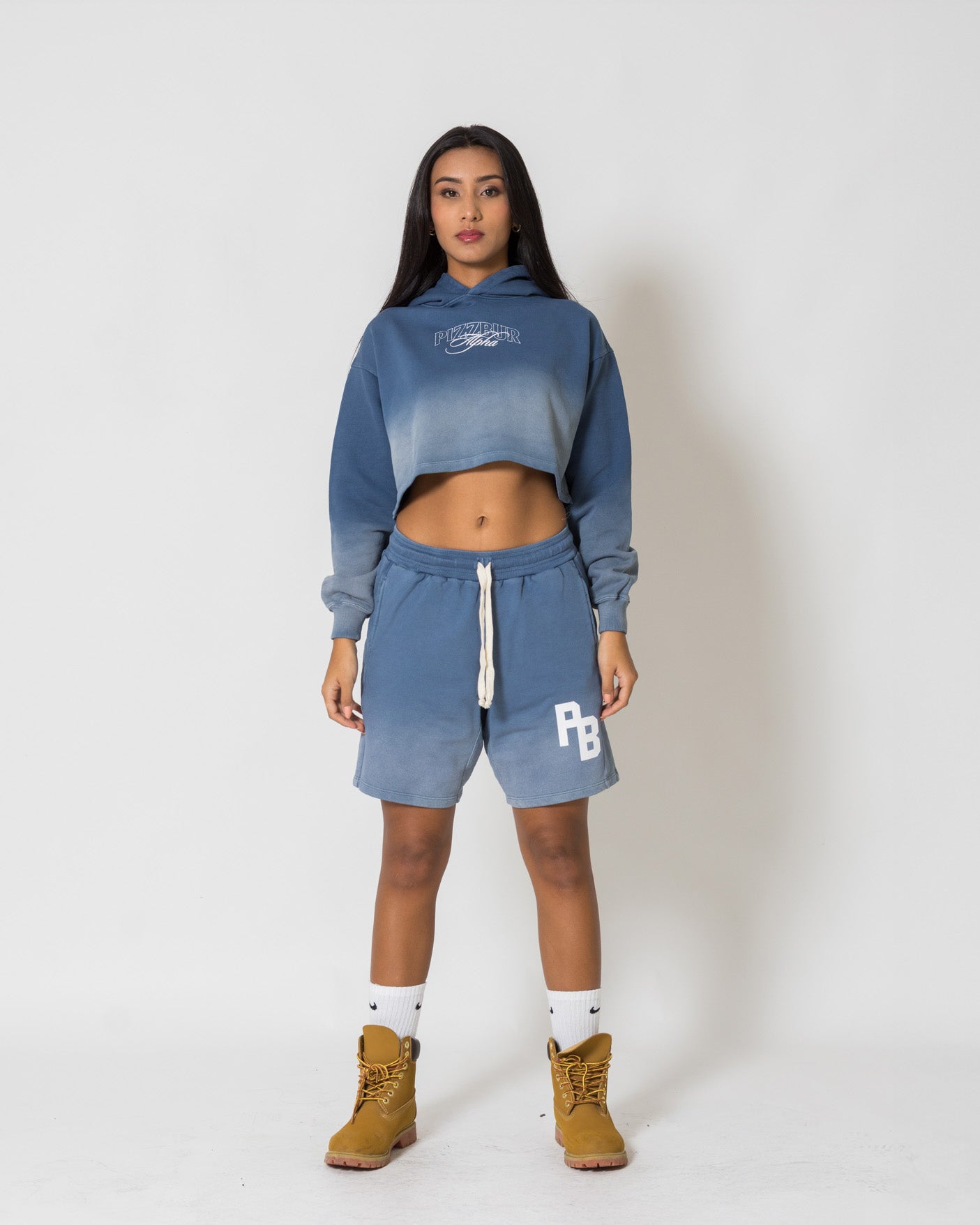 Cropped Hoodie Fear - Vintage blue