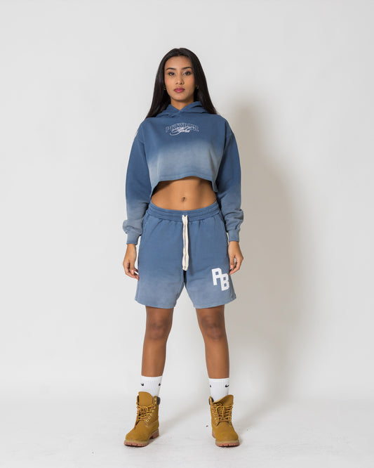Cropped Hoodie Fear - Vintage blue