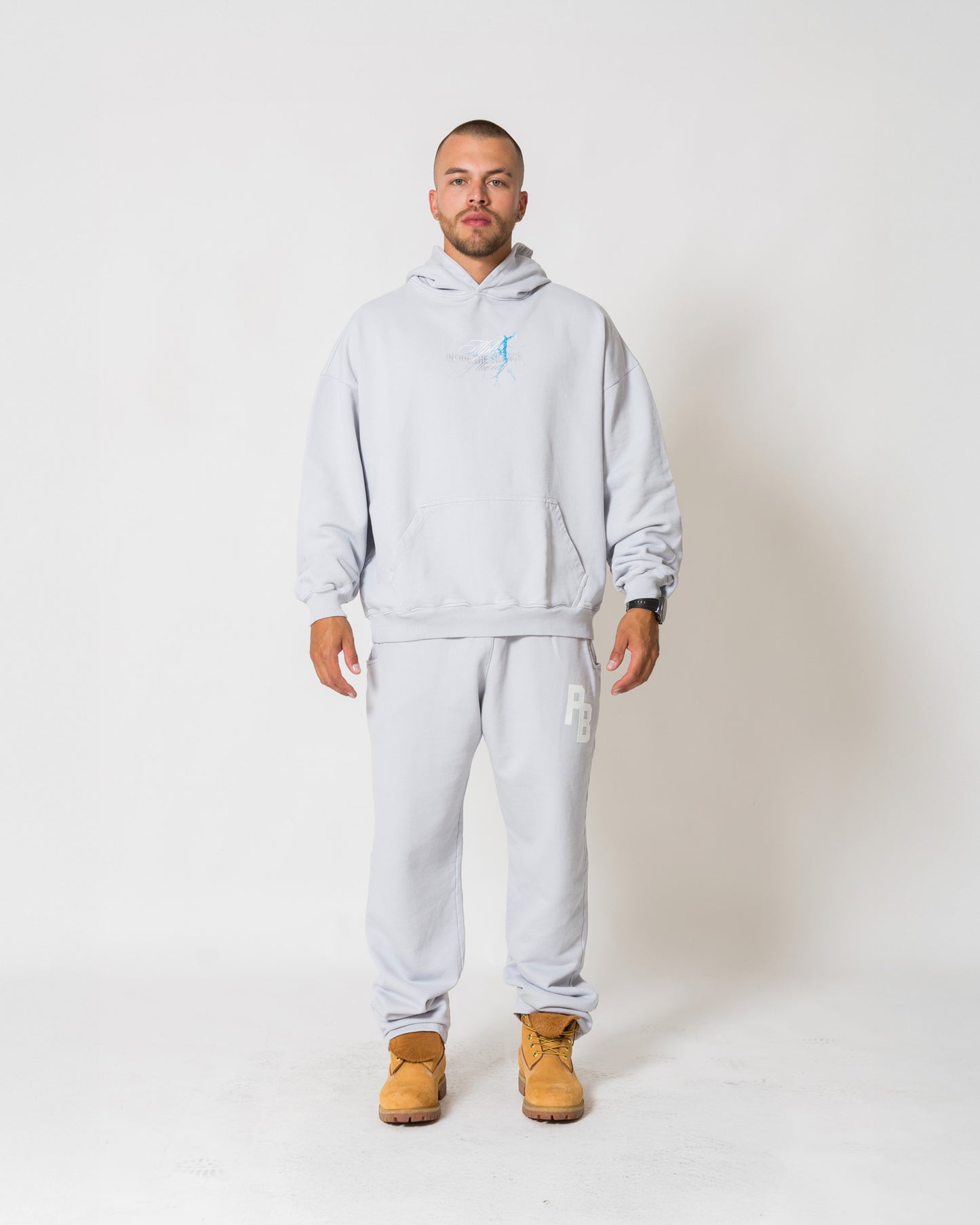 Hoodie Fear - Gris azulado