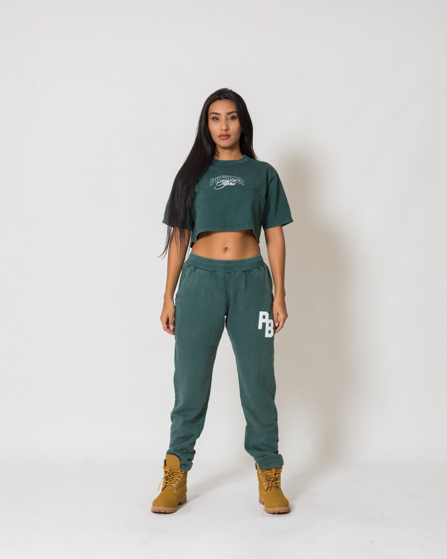Camiseta Corta Fear - Pine green acid wash