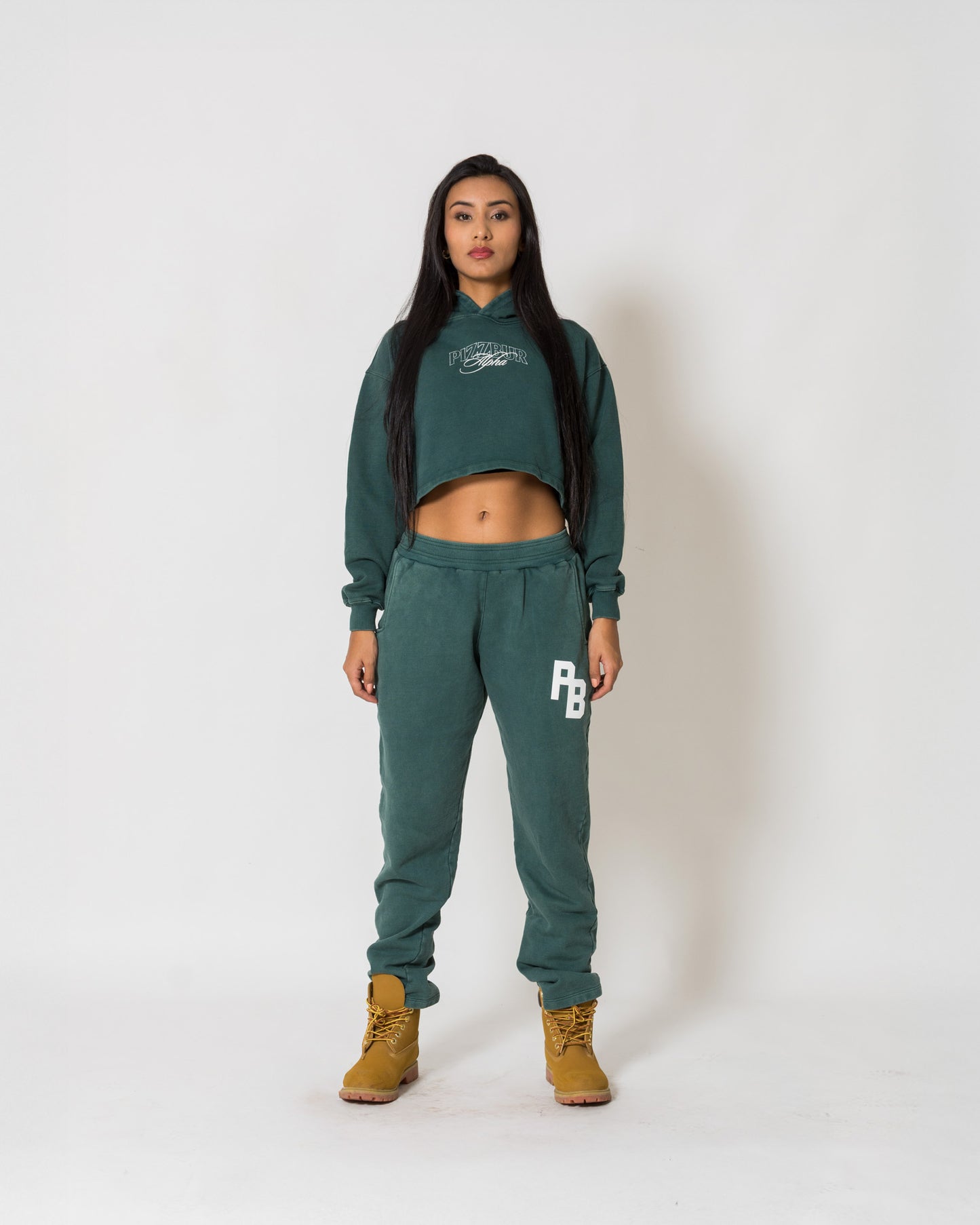 Tribes Basic Jogger - Pine green acid wash