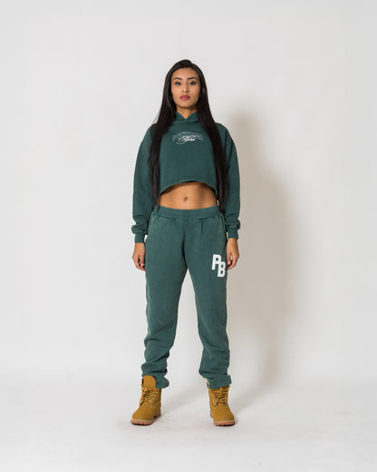 Tribes Basic Jogger - Pine green acid wash