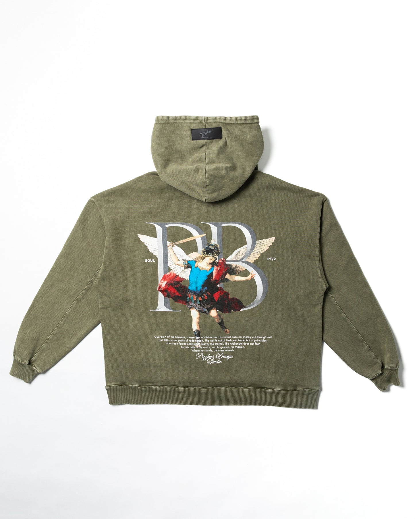 Hoodie Guardian - Verde Oliva Acid Wash