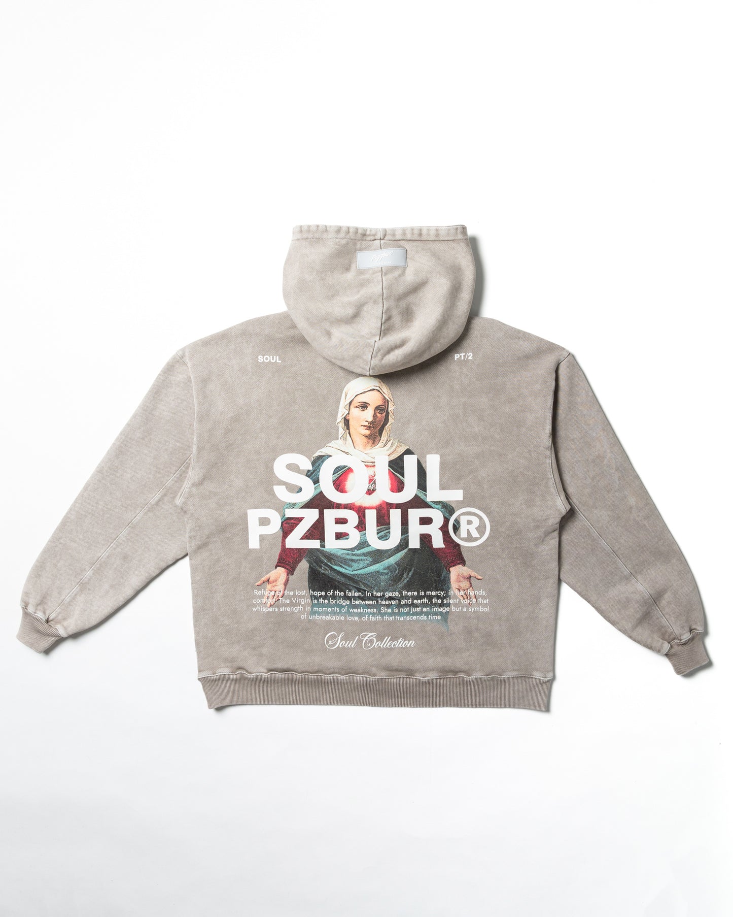 Hoodie Refuge - Gris Acid Wash