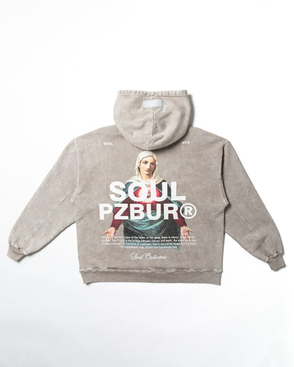 Hoodie Refuge - Gris Acid Wash