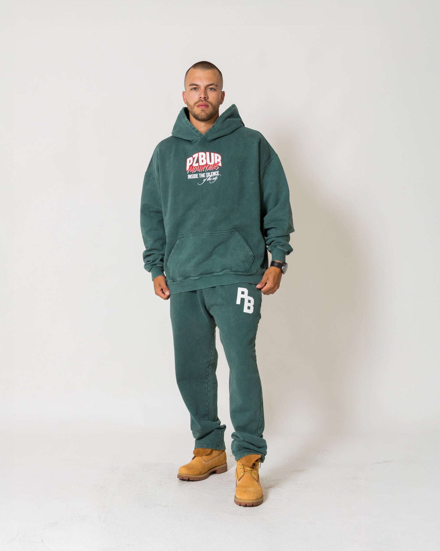 Buzo Mountains - Pine green acid wash