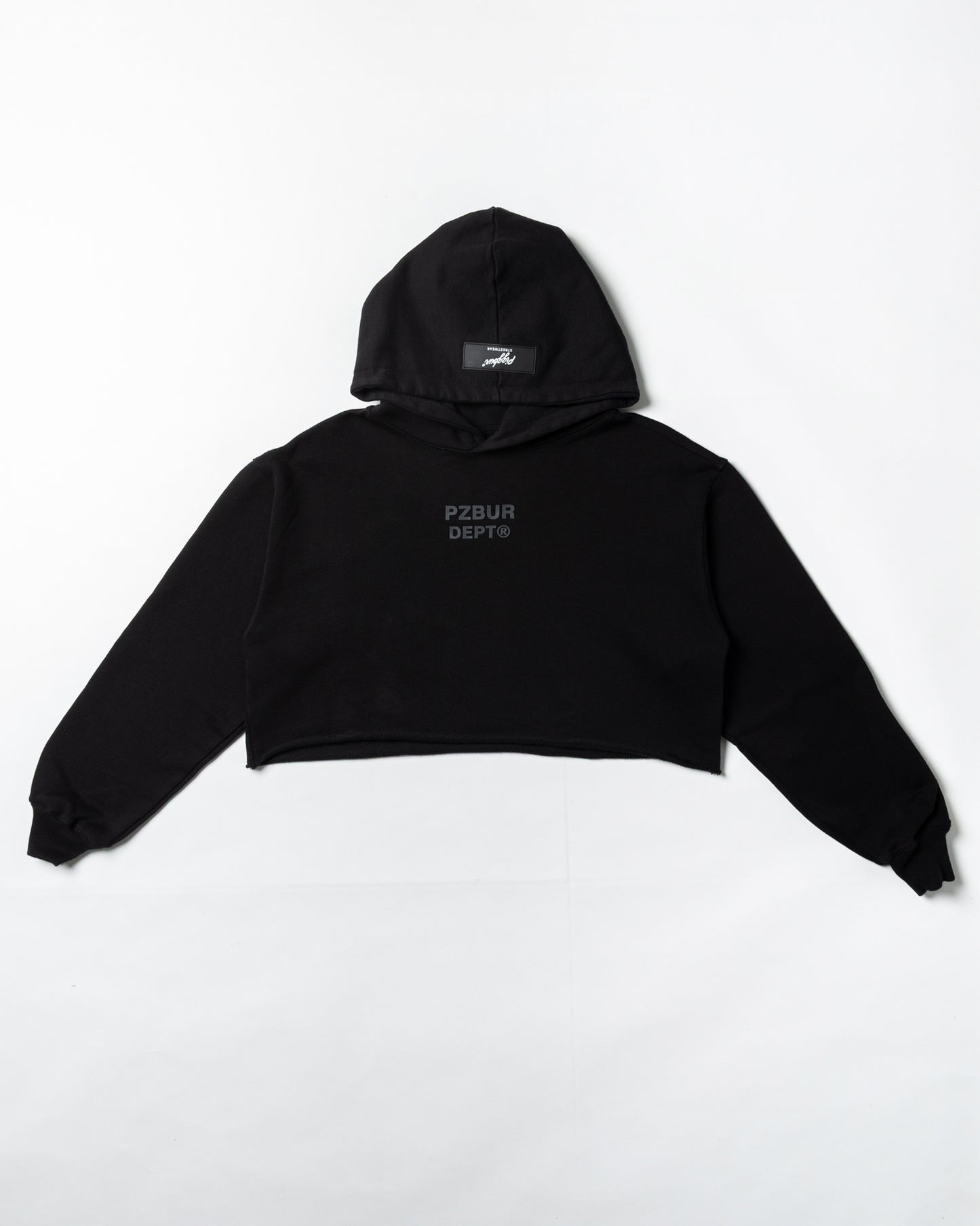 Dept Cropped Hoodie - Negro