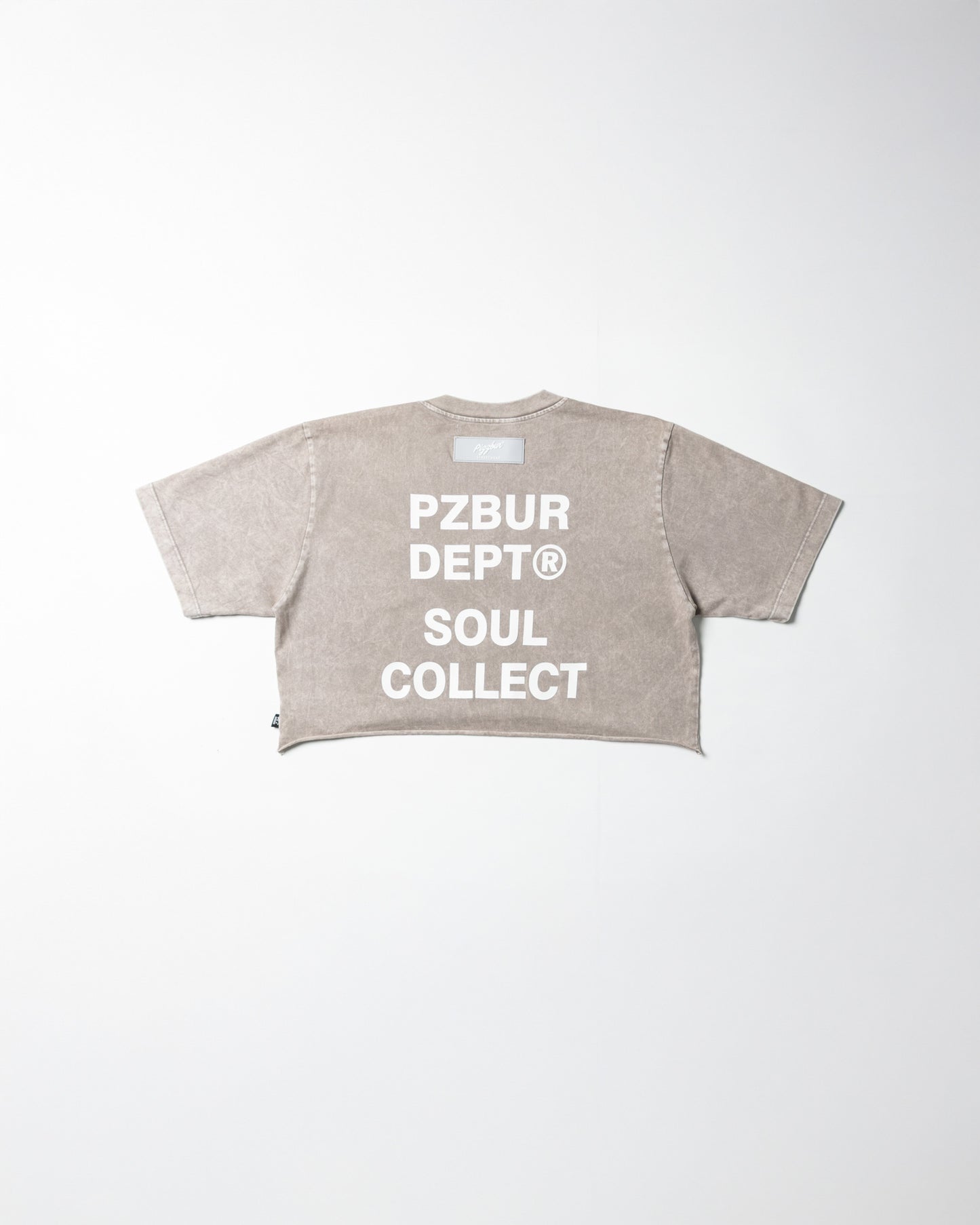 Camiseta Dept Corta Dama Alta - Gris Acid Wash