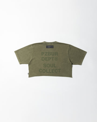 Camiseta Dept Corta Dama - Verde Oliva Acid Wash