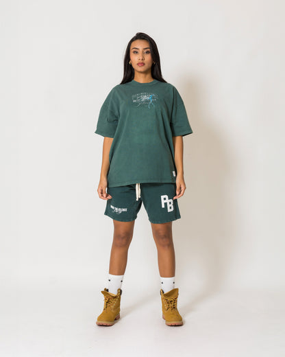 Camiseta Fear - Pine green acid wash
